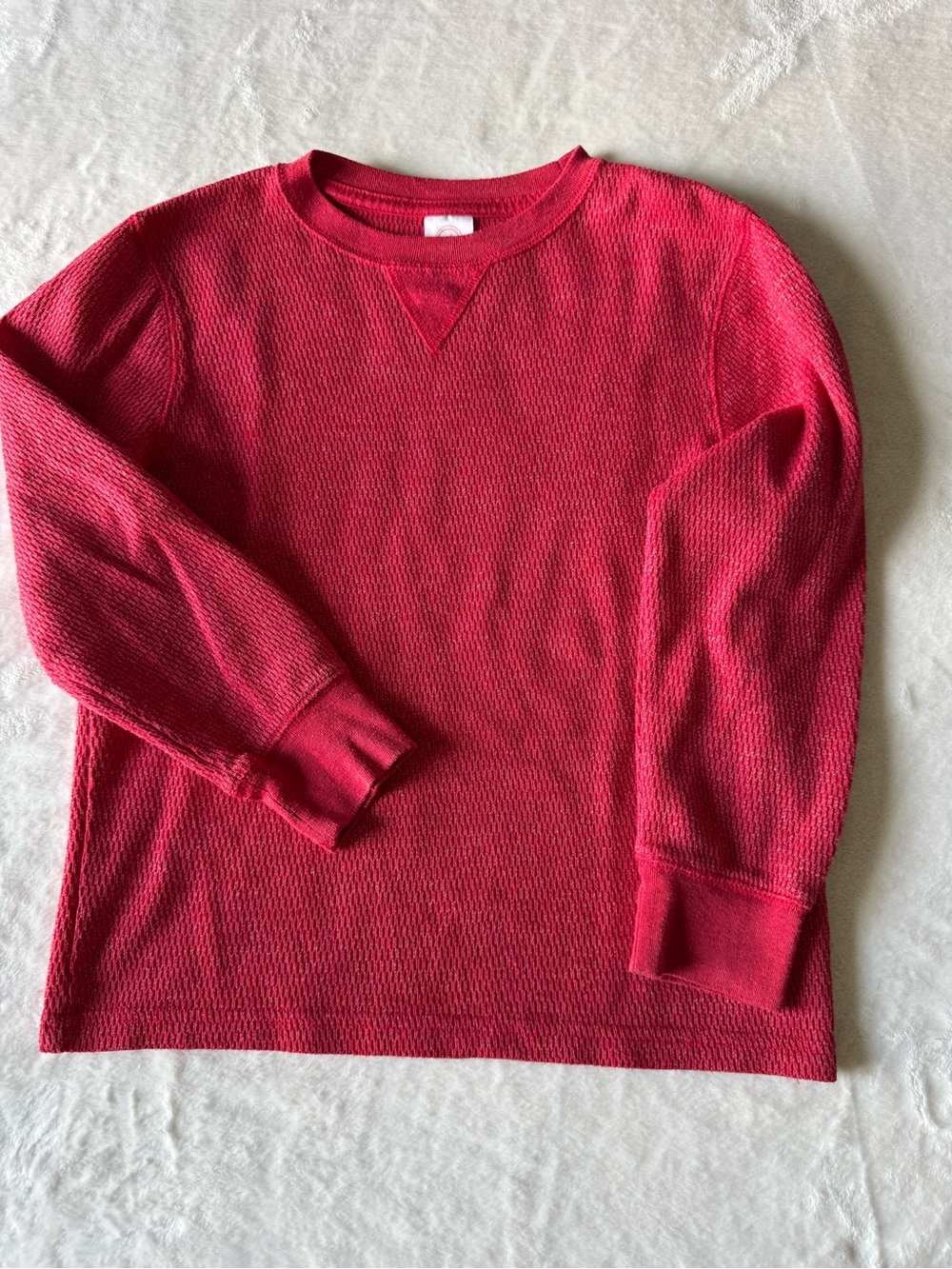 wonder nation Crimson Red Waffle-Knit Crew Sweater